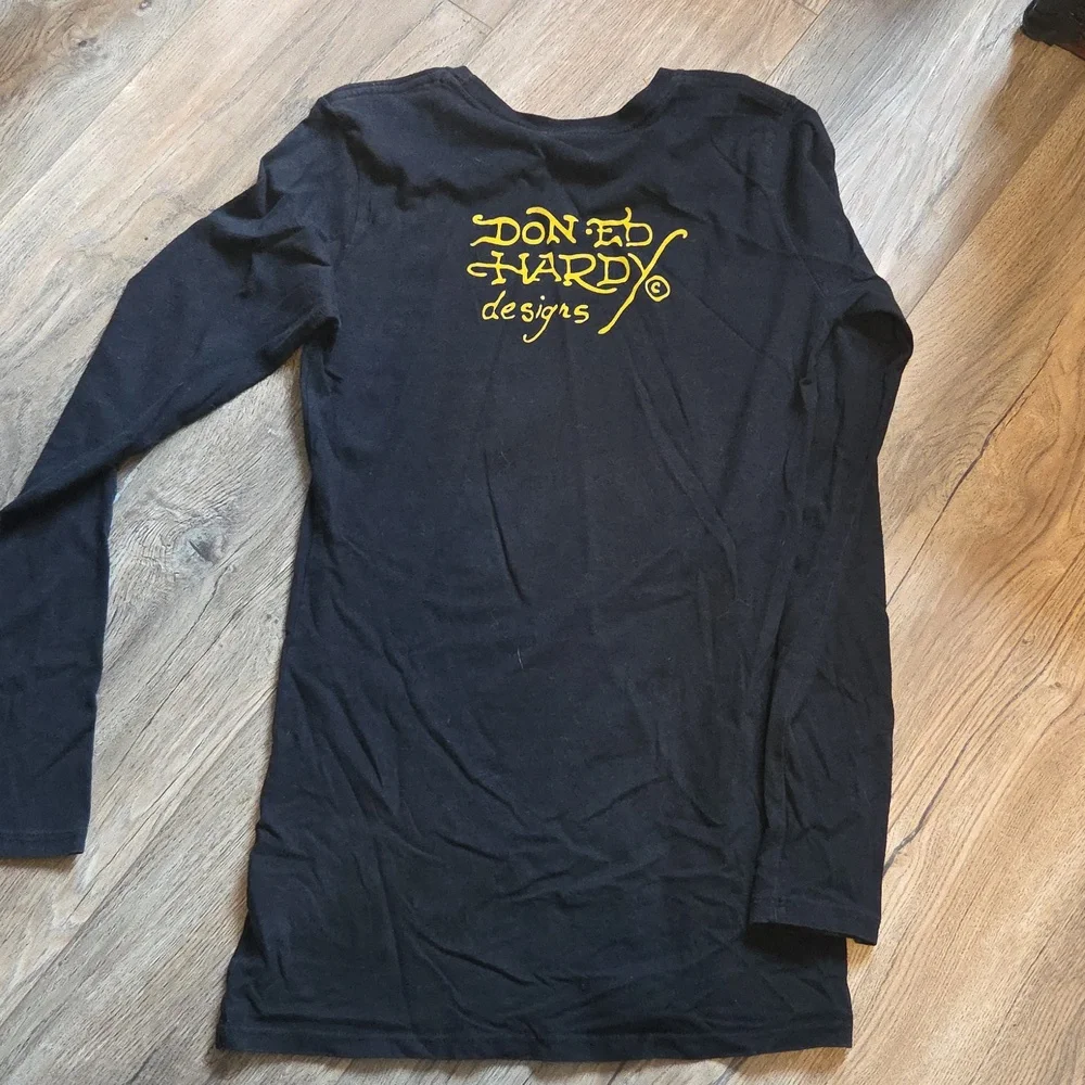 Vintage Ed Hardy Black Shirt with Graphic Design by Christian Audigier - Picture 7 of 7